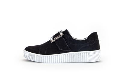 Gabor 43.338.17 Black Nubuck Velcro Trainers