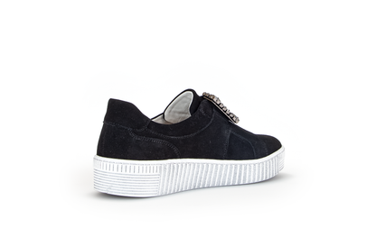 Gabor 43.338.17 Black Nubuck Velcro Trainers