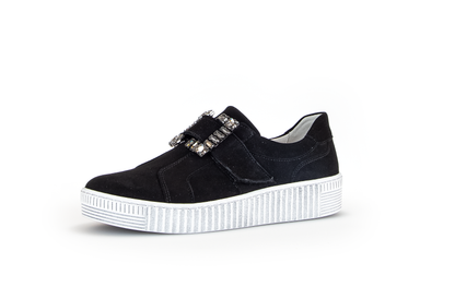 Gabor 43.338.17 Black Nubuck Velcro Trainers