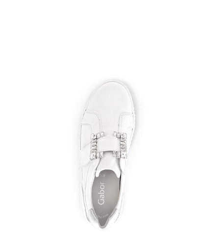 Gabor 43.338.21 White Velcro Trainers with Silver Heel