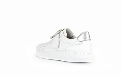 Gabor 43.338.21 White Velcro Trainers with Silver Heel