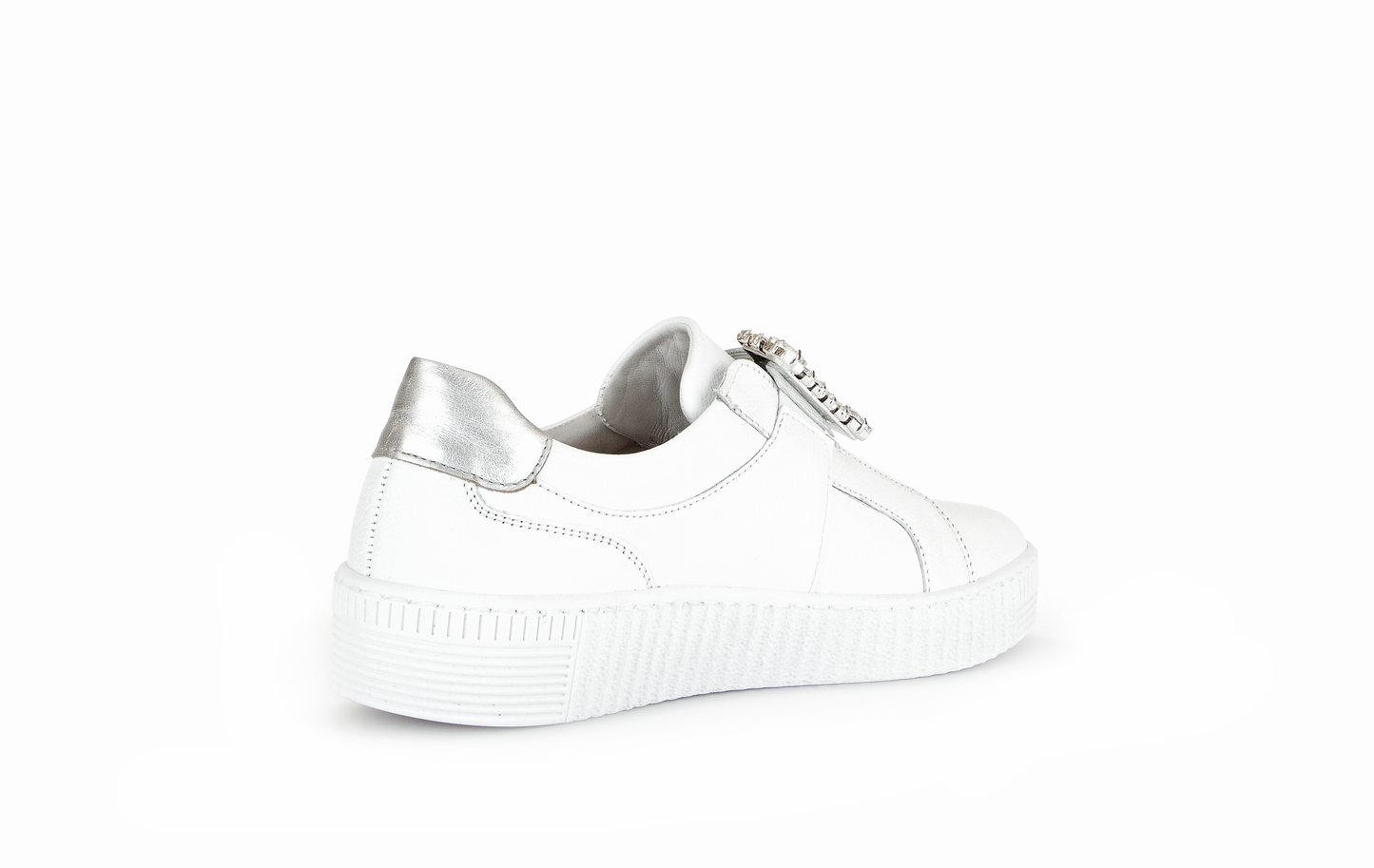 Gabor 43.338.21 White Velcro Trainers with Silver Heel