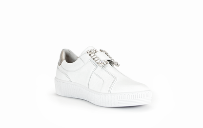 Gabor 43.338.21 White Velcro Trainers with Silver Heel