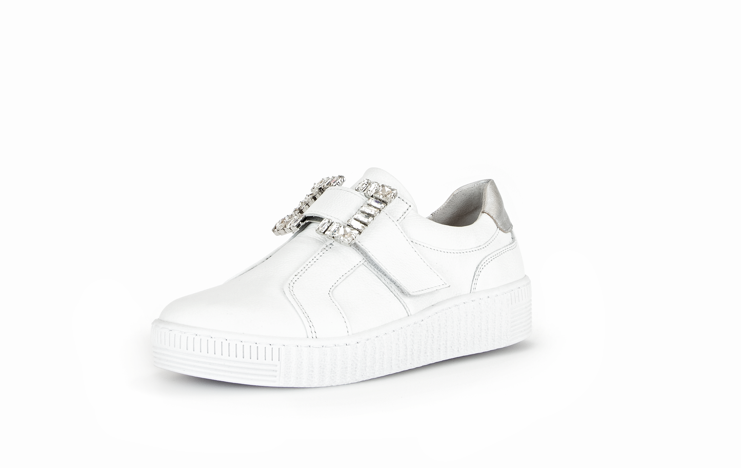 Gabor 43.338.21 White Velcro Trainers with Silver Heel