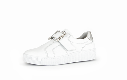 Gabor 43.338.21 White Velcro Trainers with Silver Heel