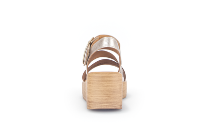 Gabor 44.533.62 Puder Gold Wedge Slingback Sandals