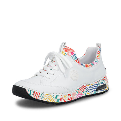 Rieker 44562-80 White Multi F 1/2 Fit Slip On Sneakers