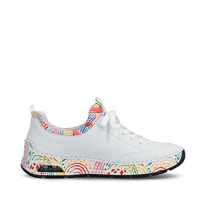 Rieker 44562-80 White Multi F 1/2 Fit Slip On Sneakers