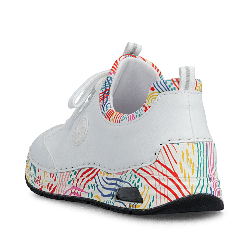 Rieker 44562-80 White Multi F 1/2 Fit Slip On Sneakers