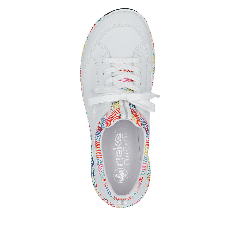 Rieker 44562-80 White Multi F 1/2 Fit Slip On Sneakers