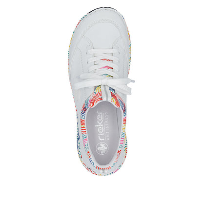 Rieker 44562-80 White Multi F 1/2 Fit Slip On Sneakers