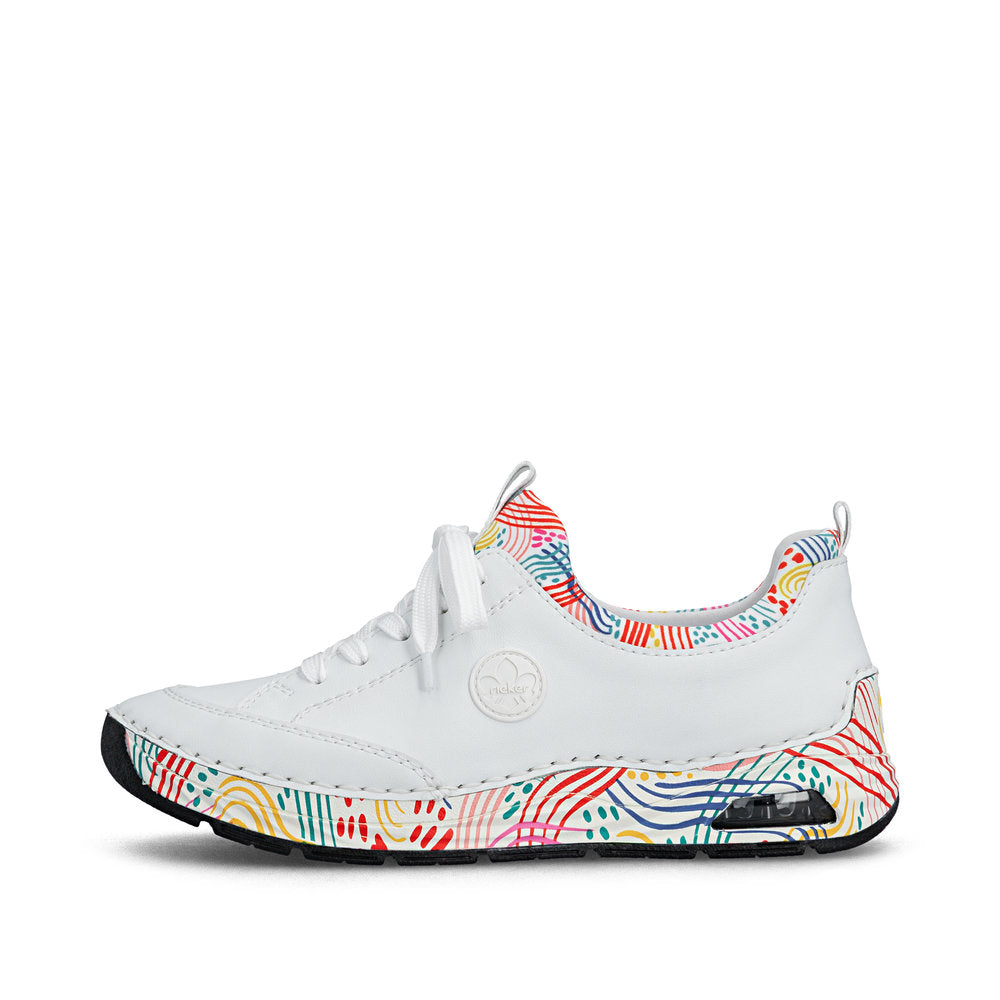 Rieker 44562-80 White Multi F 1/2 Fit Slip On Sneakers