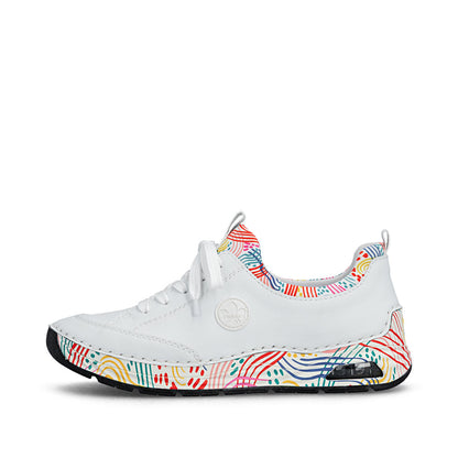 Rieker 44562-80 White Multi F 1/2 Fit Slip On Sneakers