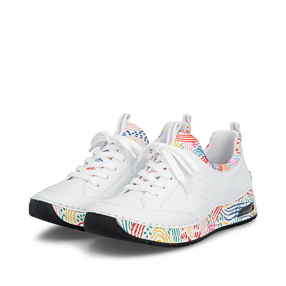 Rieker 44562-80 White Multi F 1/2 Fit Slip On Sneakers