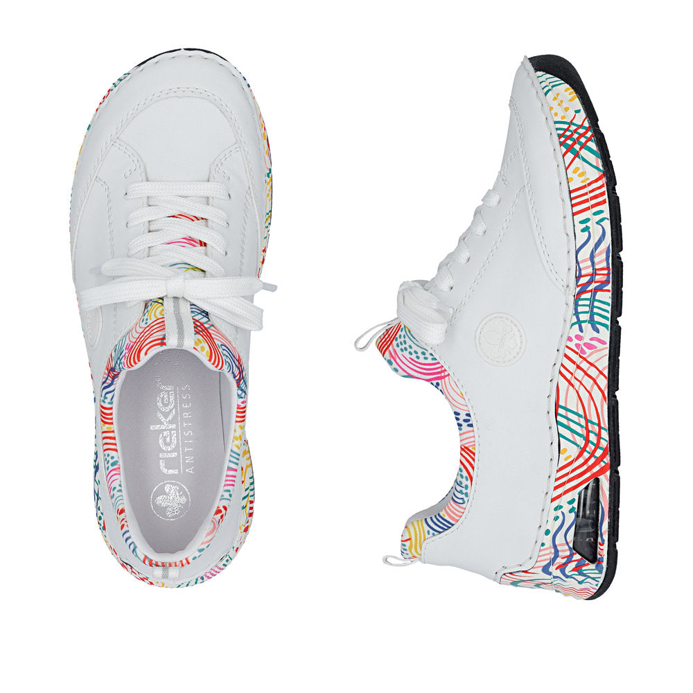 Rieker 44562-80 White Multi F 1/2 Fit Slip On Sneakers