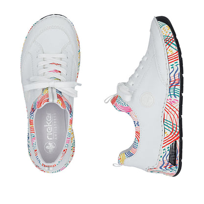 Rieker 44562-80 White Multi F 1/2 Fit Slip On Sneakers