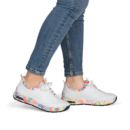 Rieker 44562-80 White Multi F 1/2 Fit Slip On Sneakers