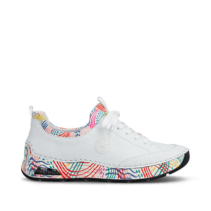 Rieker 44562-80 White Multi F 1/2 Fit Slip On Sneakers
