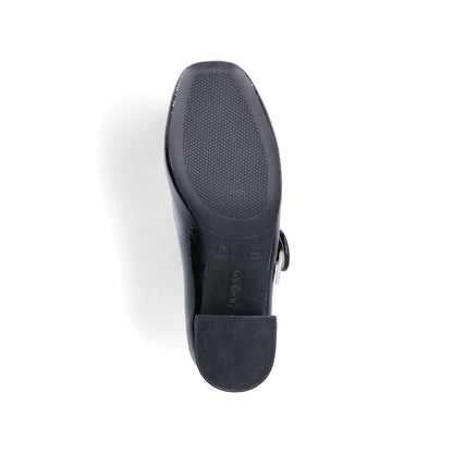 Rieker 44752-00 Black & Cream Block Heel Mary Jane Shoes