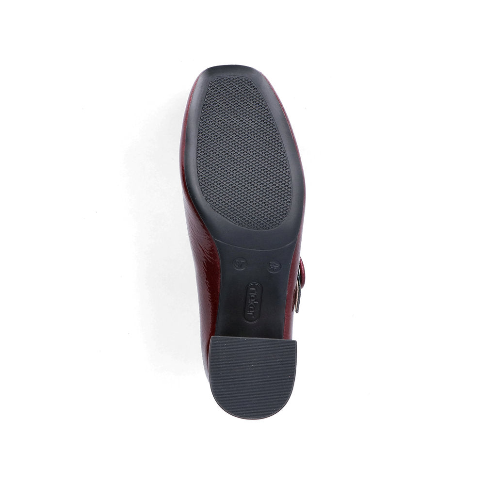 Rieker 44752-35 Red & Dark Green Block Heel Mary Jane Shoes