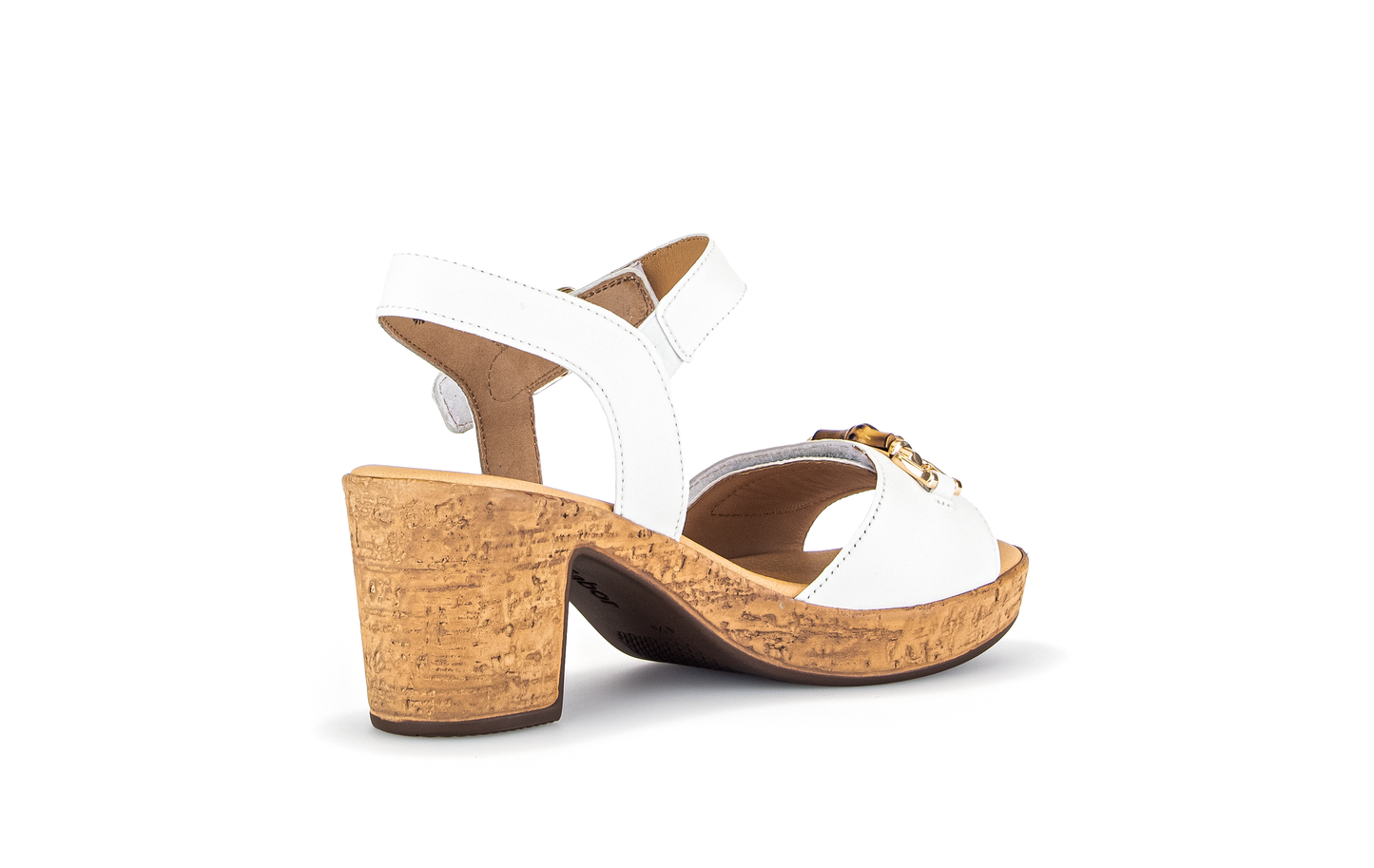 Gabor 44.765.20 Latte & Gold Block Heel Slingback Sandals