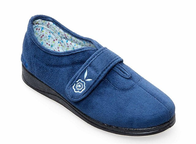 Padders Camilla 447/29 Denim Blue Velcro Slippers