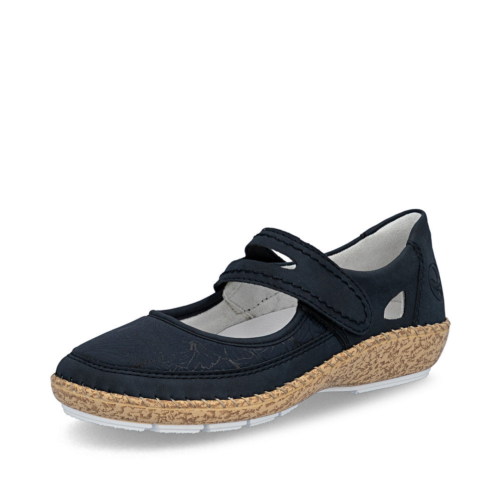 Rieker 44859-14 Navy E 1/2 Fit Velcro Shoes