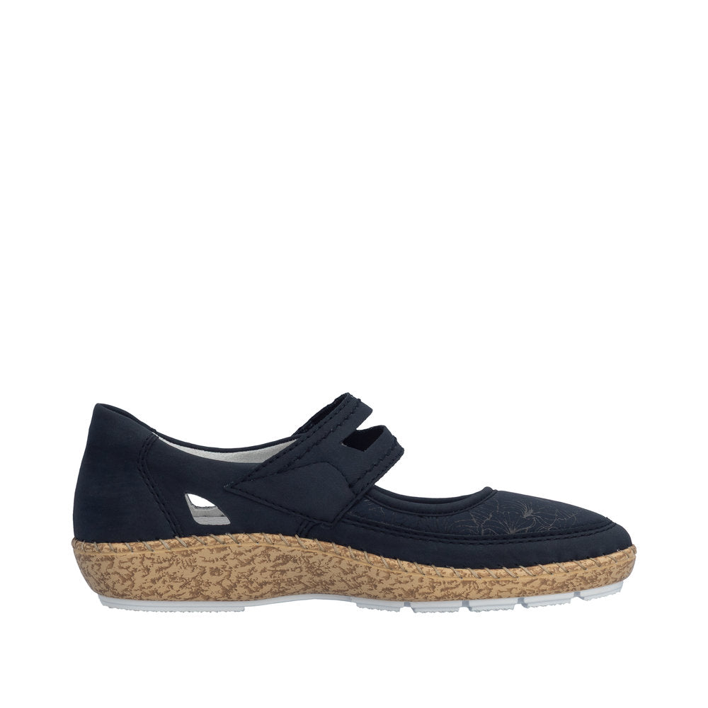 Rieker 44859-14 Navy E 1/2 Fit Velcro Shoes
