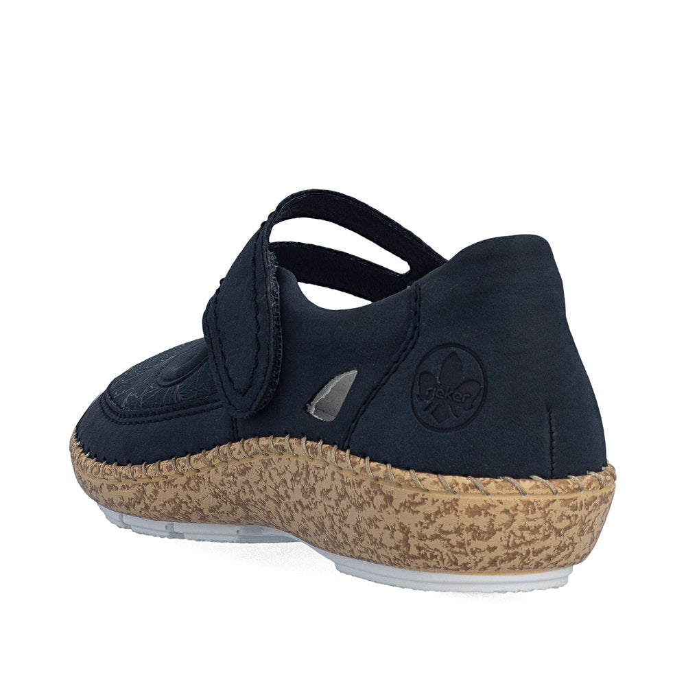Rieker 44859-14 Navy E 1/2 Fit Velcro Shoes