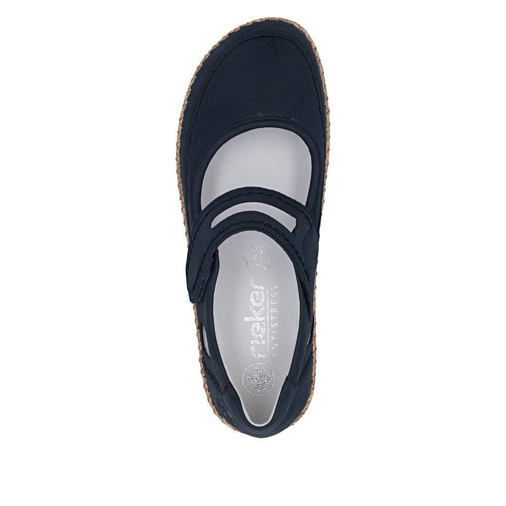 Rieker 44859-14 Navy E 1/2 Fit Velcro Shoes