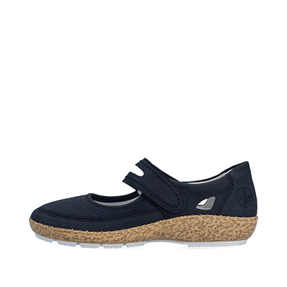 Rieker 44859-14 Navy E 1/2 Fit Velcro Shoes