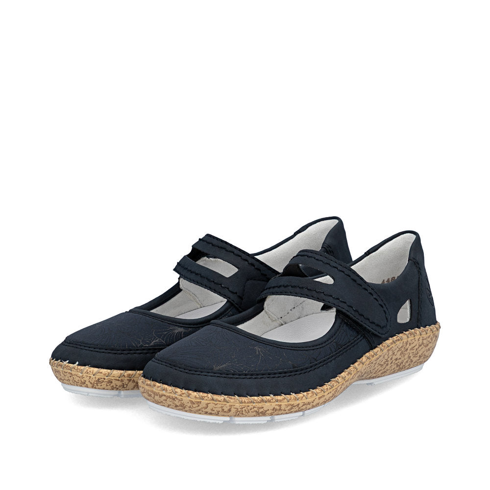 Rieker 44859-14 Navy E 1/2 Fit Velcro Shoes