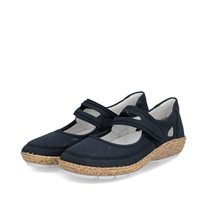 Rieker 44859-14 Navy E 1/2 Fit Velcro Shoes