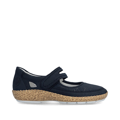Rieker 44859-14 Navy E 1/2 Fit Velcro Shoes