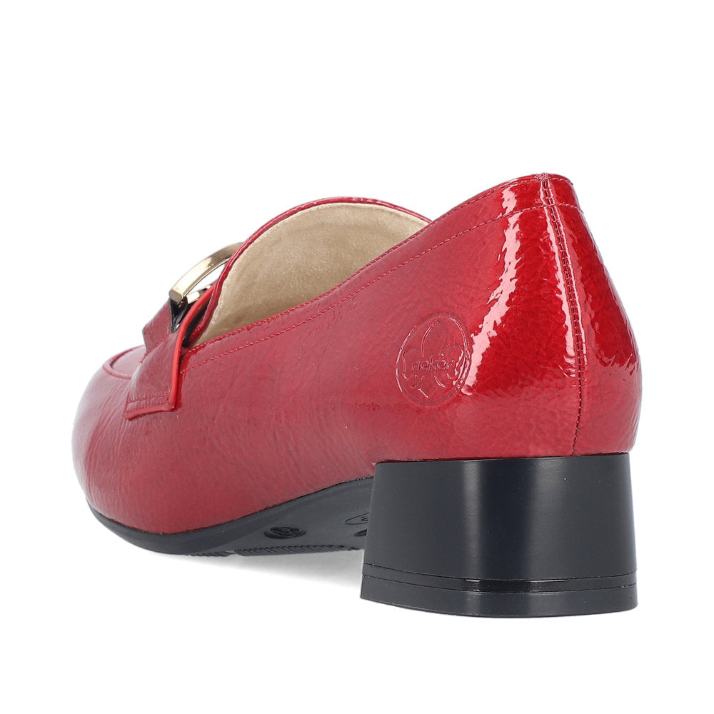 Rieker 45052-33 Scala Red Block Heel Slip On Shoes