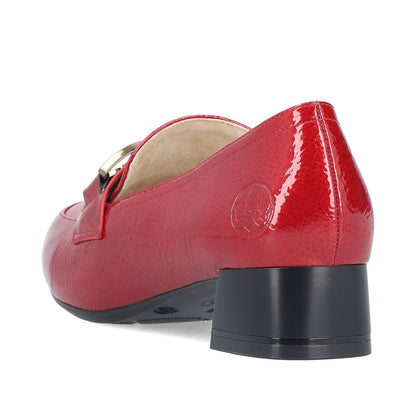 Rieker 45052-33 Scala Red Block Heel Slip On Shoes