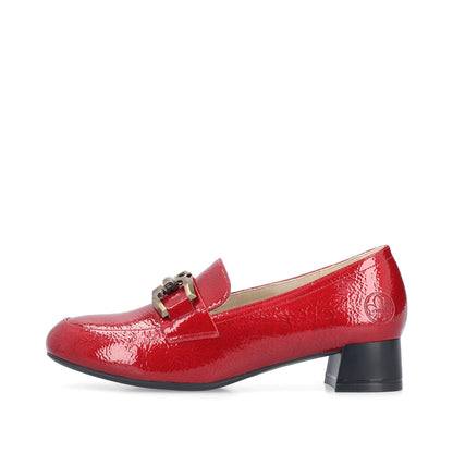 Rieker 45052-33 Scala Red Block Heel Slip On Shoes