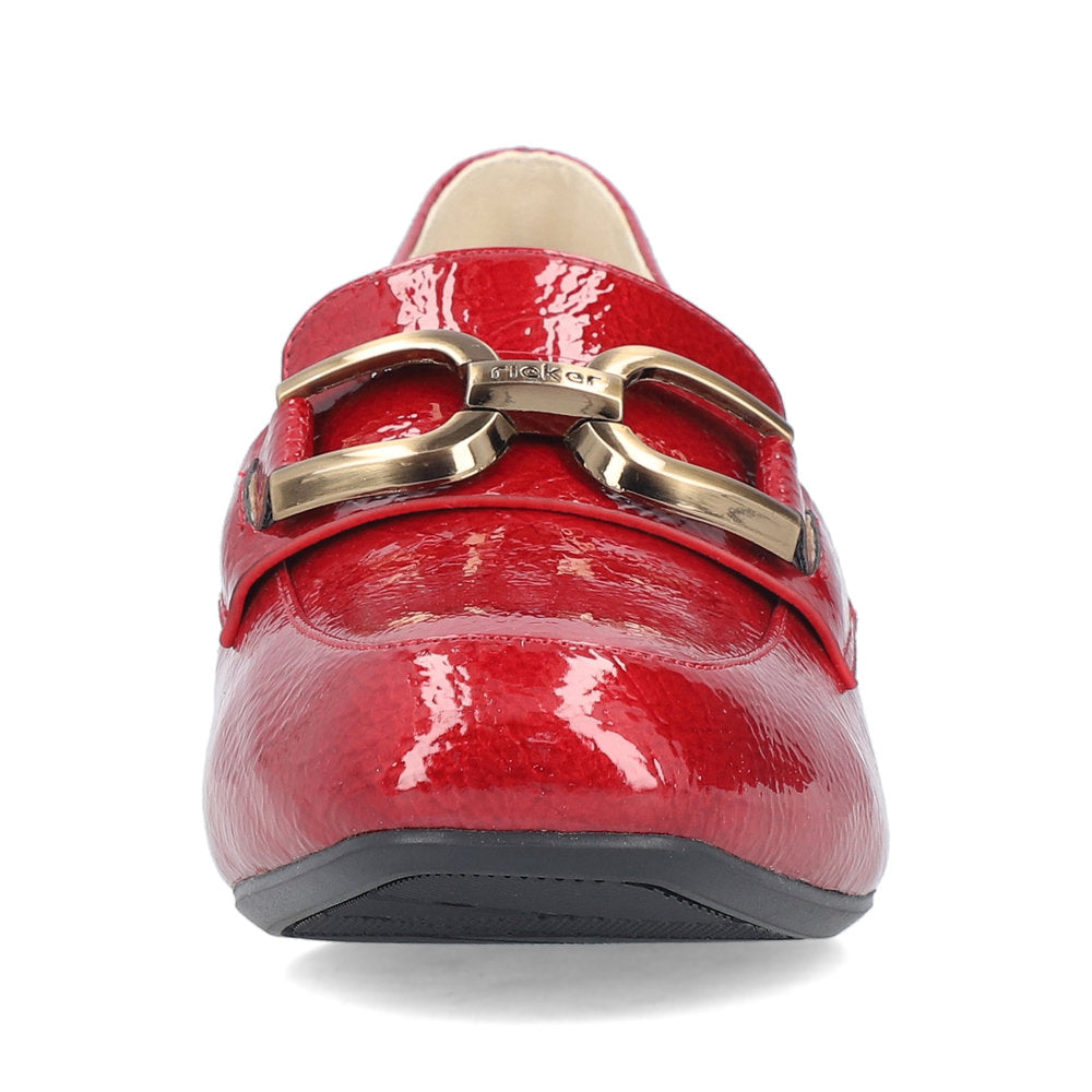 Rieker 45052-33 Scala Red Block Heel Slip On Shoes