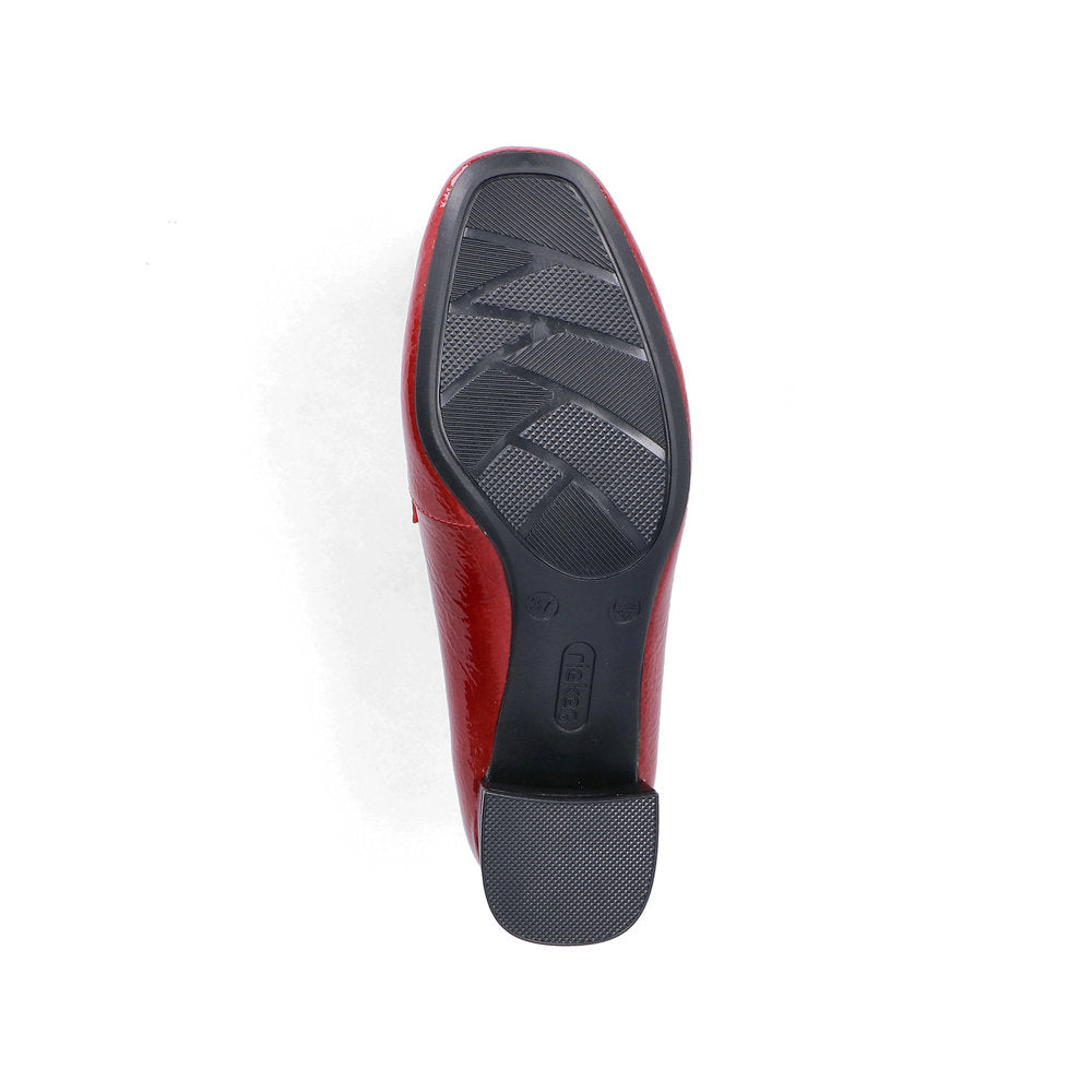 Rieker 45052-33 Scala Red Block Heel Slip On Shoes