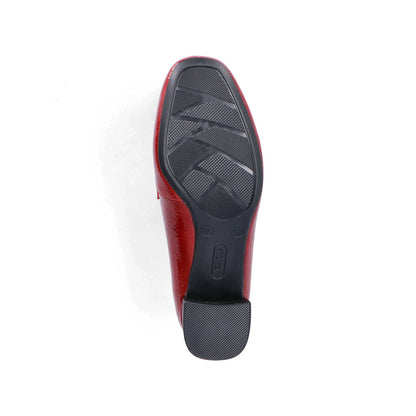 Rieker 45052-33 Scala Red Block Heel Slip On Shoes
