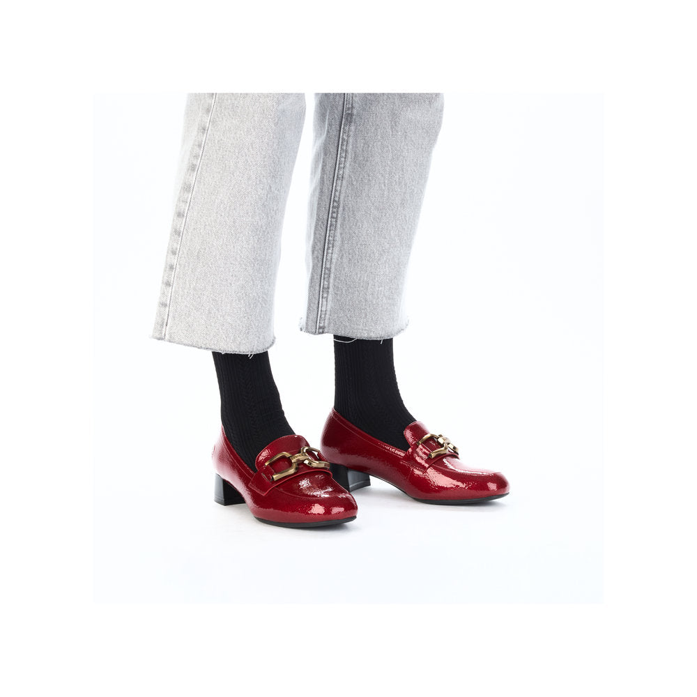Rieker 45052-33 Scala Red Block Heel Slip On Shoes