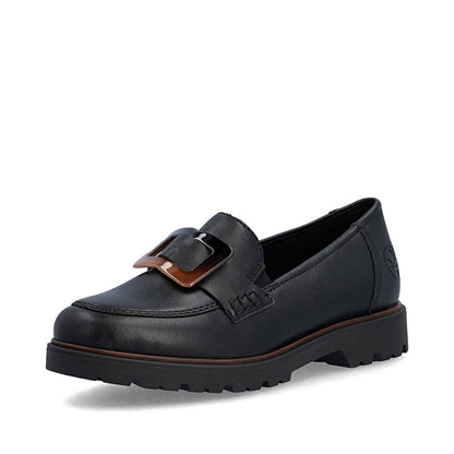 Rieker 45553-00 Black Slip On Shoes