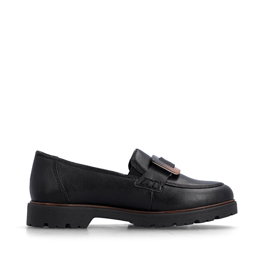 Rieker 45553-00 Black Slip On Shoes