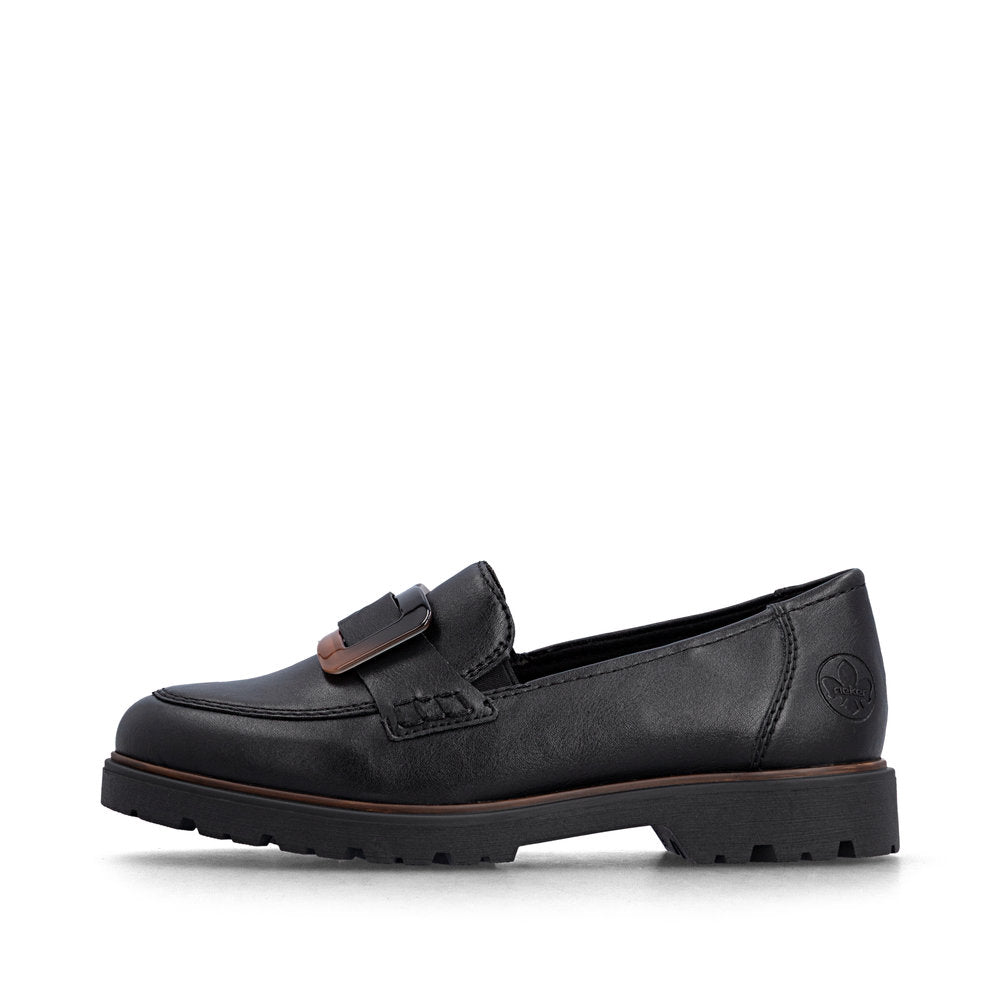 Rieker 45553-00 Black Slip On Shoes