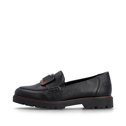 Rieker 45553-00 Black Slip On Shoes