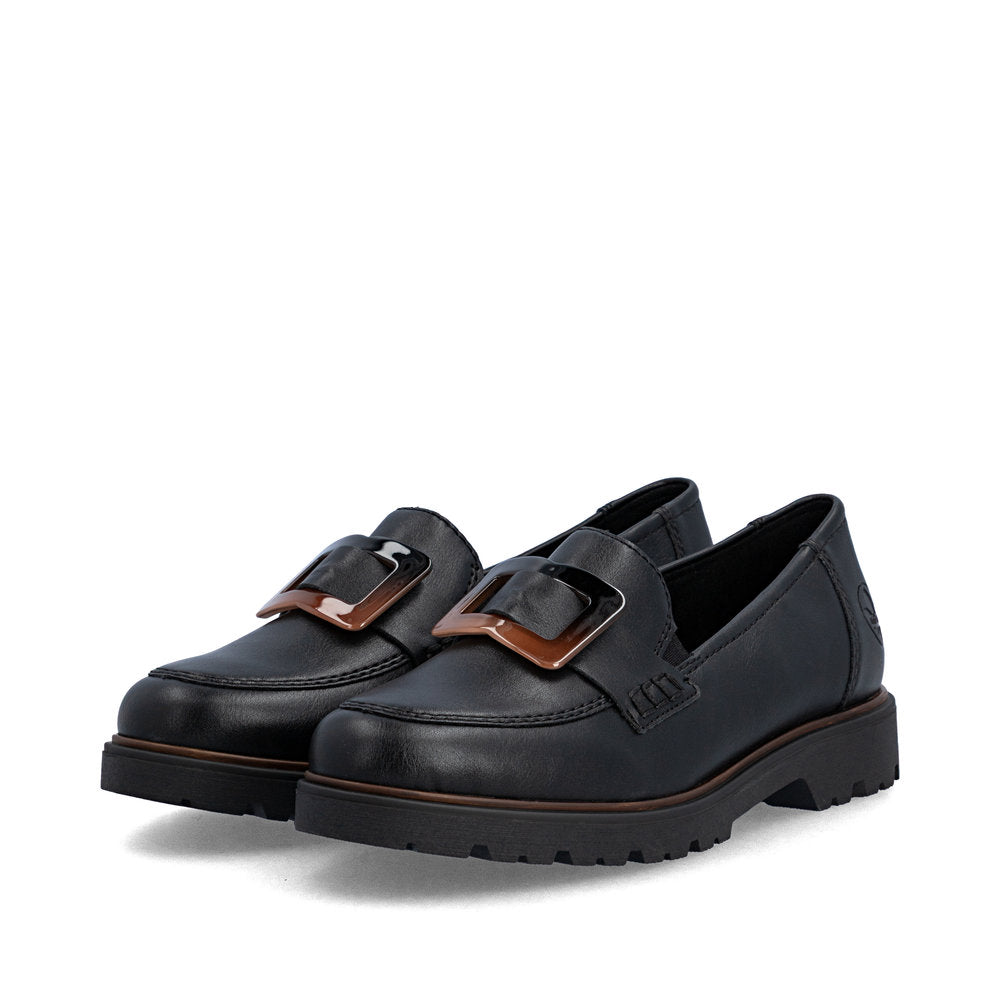 Rieker 45553-00 Black Slip On Shoes