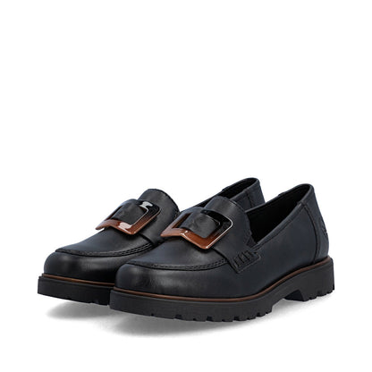 Rieker 45553-00 Black Slip On Shoes