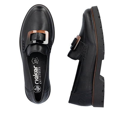 Rieker 45553-00 Black Slip On Shoes