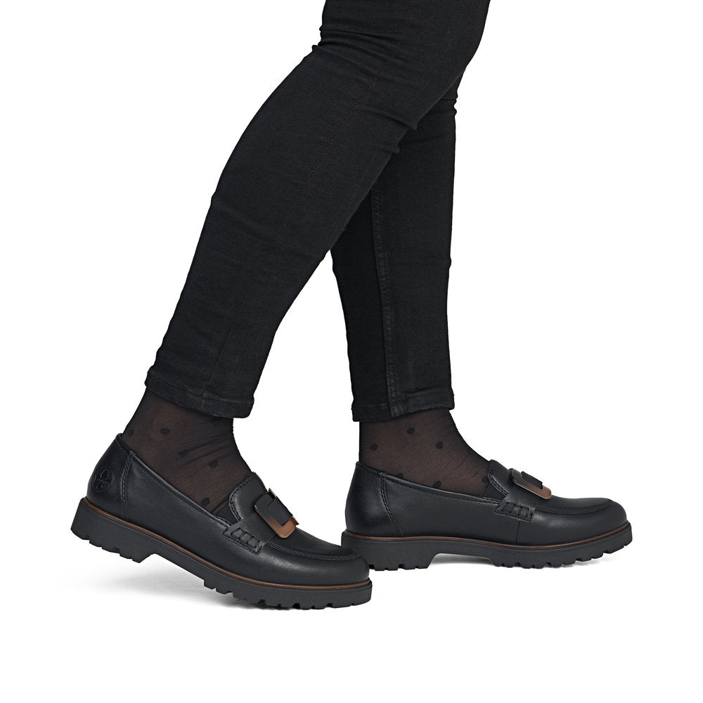 Rieker 45553-00 Black Slip On Shoes