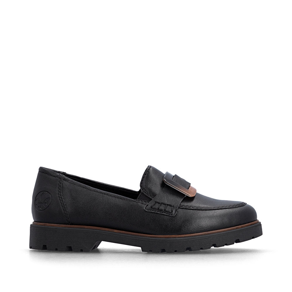 Rieker 45553-00 Black Slip On Shoes